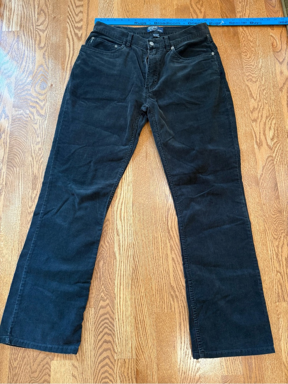 Vintage Polo Ralph Lauren Authentic Dungarees Black Corduroy Pants 34x32